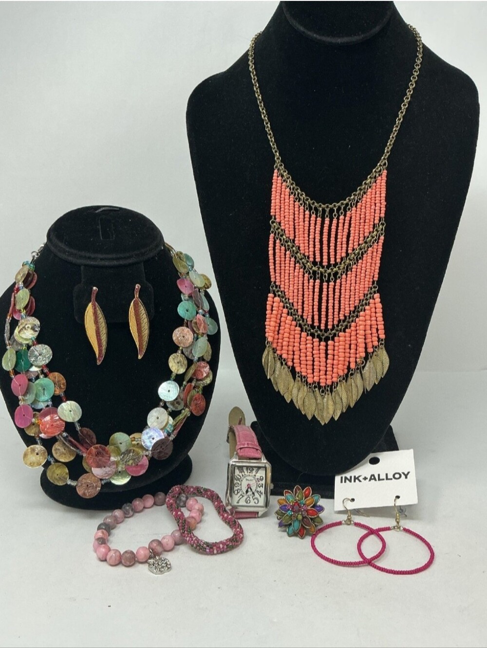 Women’s Jewelry & Watch Lot Necklaces Earrings Bracelets Ring
